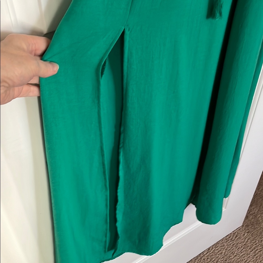 Jack by BB Dakota Women's Green Maxi Dress. Lined, side slit. NEW! - Picture 4 of 8